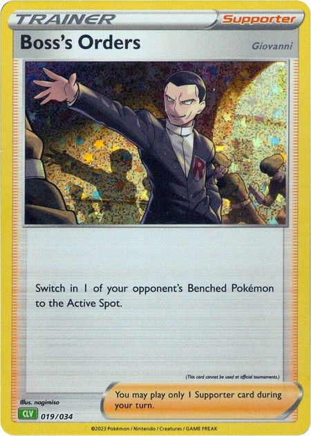 Boss's Orders (CLV) trading card from Trading Card Game Classic Boss's Orders (CLV) - Trading Card Game Classic Pokémon trading card