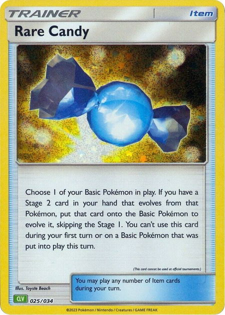 Rare Candy (CLV) - Trading Card Game Classic Pokémon trading card