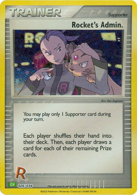 Rocket's Admin. (CLV) trading card from Trading Card Game Classic Rocket's Admin. (CLV) - Trading Card Game Classic Pokémon trading card