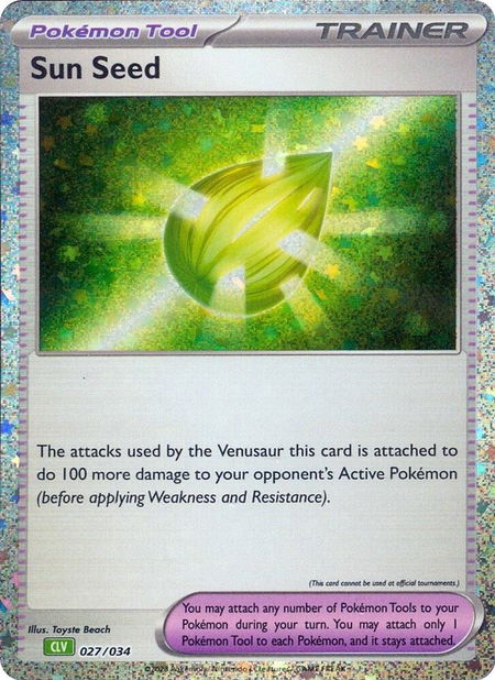 Sun Seed trading card from Trading Card Game Classic Sun Seed - Trading Card Game Classic Pokémon trading card