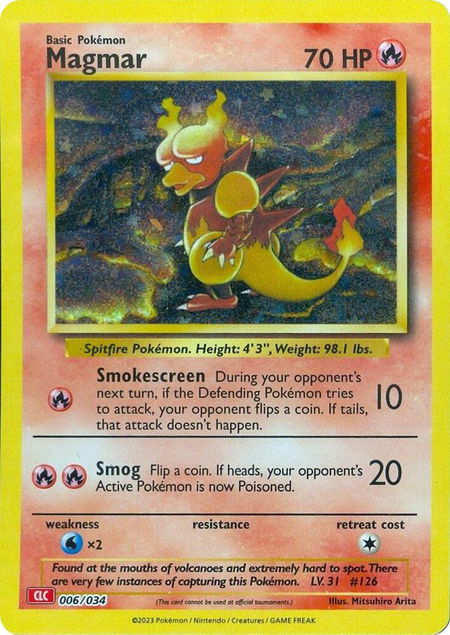 Magmar - Trading Card Game Classic Pokémon trading card