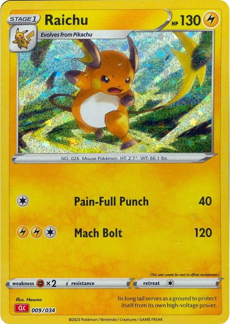 Raichu trading card from Trading Card Game Classic Raichu - Trading Card Game Classic Pokémon trading card