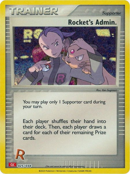 Rocket's Admin. (CLC) trading card from Trading Card Game Classic Rocket's Admin. (CLC) - Trading Card Game Classic Pokémon trading card
