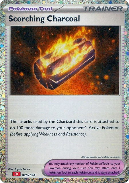 Scorching Charcoal trading card from Trading Card Game Classic Scorching Charcoal - Trading Card Game Classic Pokémon trading card