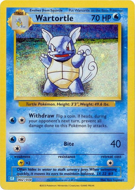 Wartortle trading card from Trading Card Game Classic Wartortle - Trading Card Game Classic Pokémon trading card