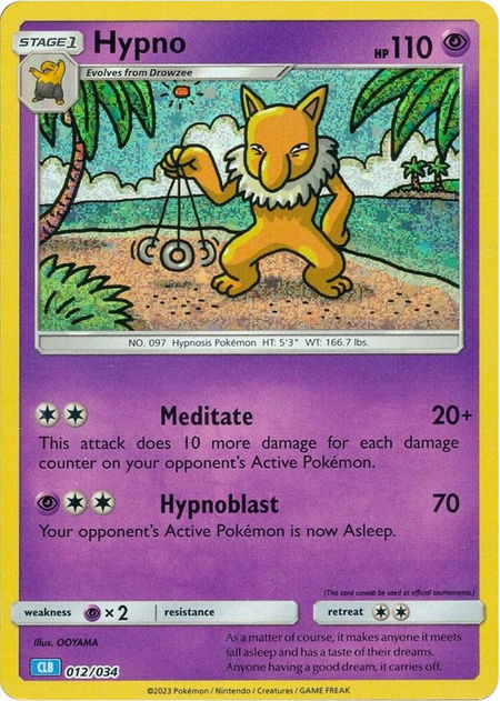 Hypno trading card from Trading Card Game Classic Hypno - Trading Card Game Classic Pokémon trading card