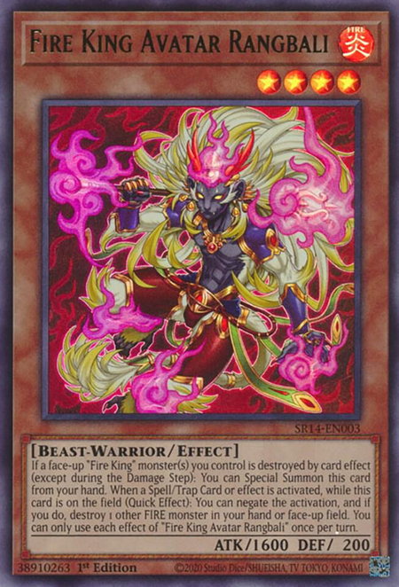 Fire King Avatar Rangbali trading card from Structure Deck: Fire Kings Fire King Avatar Rangbali - Structure Deck: Fire Kings YuGiOh trading card