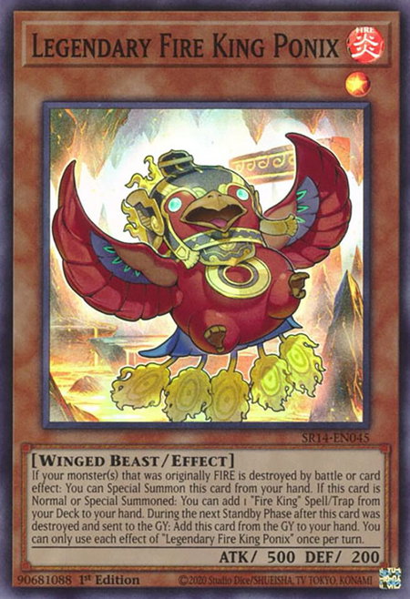 Legendary Fire King Ponix trading card from Structure Deck: Fire Kings Legendary Fire King Ponix - Structure Deck: Fire Kings YuGiOh trading card