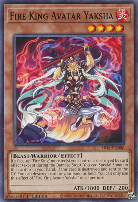 Fire King Avatar Yaksha trading card from Structure Deck: Fire Kings Fire King Avatar Yaksha - Structure Deck: Fire Kings YuGiOh trading card