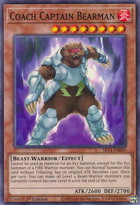 Coach Captain Bearman trading card from Structure Deck: Fire Kings Coach Captain Bearman - Structure Deck: Fire Kings YuGiOh trading card