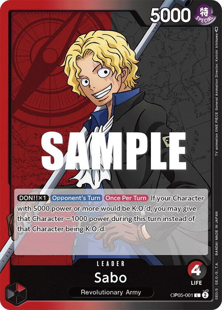 Sabo (001) - Awakening of the New Era One Piece trading card