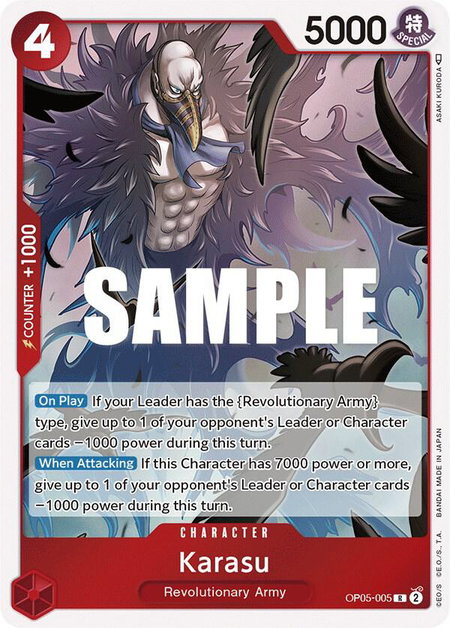 Karasu trading card from Awakening of the New Era Karasu - Awakening of the New Era One Piece trading card