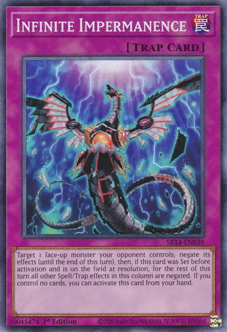 Infinite Impermanence trading card from Structure Deck: Fire Kings Infinite Impermanence - Structure Deck: Fire Kings YuGiOh trading card