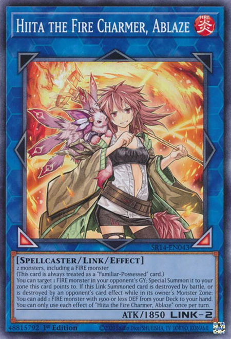 Hiita the Fire Charmer, Ablaze - Structure Deck: Fire Kings YuGiOh trading card