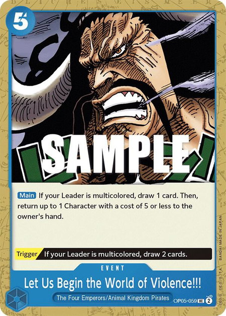 Let Us Begin the World of Violence!! - Awakening of the New Era One Piece trading card