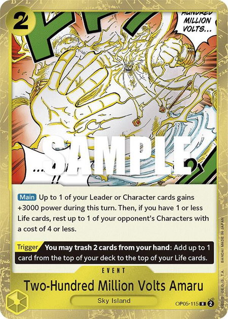 Two-Hundred Million Volts Amaru - Awakening of the New Era One Piece trading card