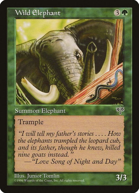 Wild Elephant - Mirage Magic: The Gathering trading card