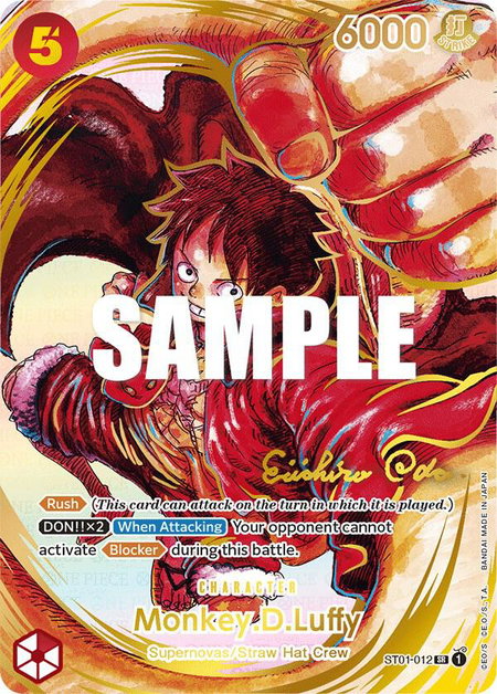 Monkey.D.Luffy (012) (Alternate Art) (Gold-Stamped Signature) - Awakening of the New Era One Piece trading card