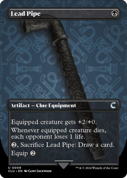 Lead Pipe (Borderless) trading card from Ravnica: Clue Edition Lead Pipe (Borderless) - Ravnica: Clue Edition Magic: The Gathering trading card