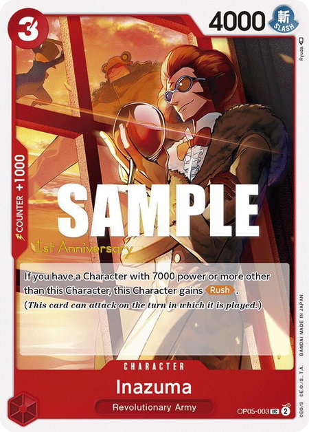 Inazuma - Awakening of the New Era: 1st Anniversary Tournament Cards One Piece trading card