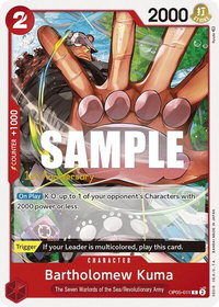 Bartholomew Kuma - Awakening of the New Era: 1st Anniversary Tournament Cards (OP05 ANN) #OP05-011 - Common One Piece Trading Card