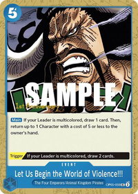 Let Us Begin the World of Violence!! - Awakening of the New Era: 1st Anniversary Tournament Cards (OP05 ANN) #OP05-059 - Uncommon One Piece Trading Card