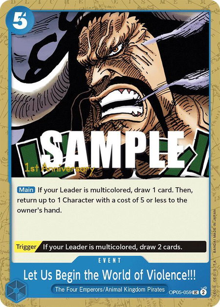Let Us Begin the World of Violence!! - Awakening of the New Era: 1st Anniversary Tournament Cards One Piece trading card