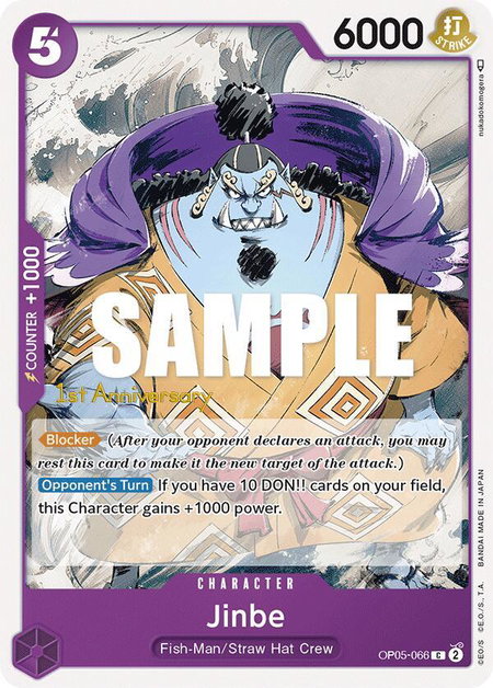 Jinbe - Awakening of the New Era: 1st Anniversary Tournament Cards One Piece trading card