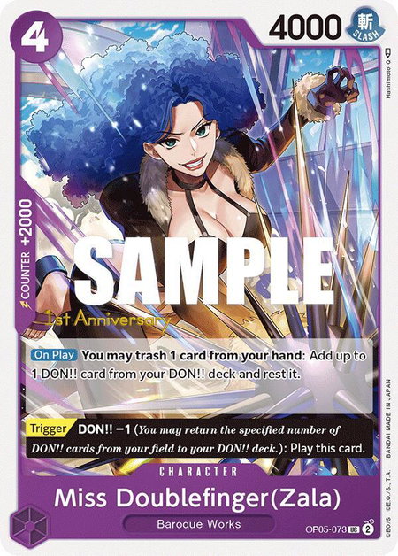 Miss Doublefinger(Zala) - Awakening of the New Era: 1st Anniversary Tournament Cards One Piece trading card