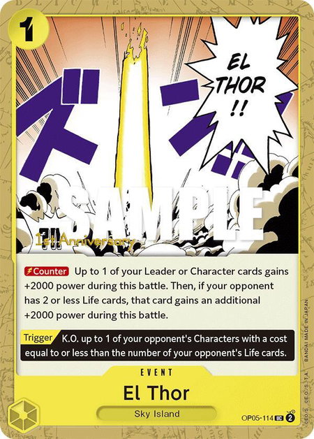 El Thor - Awakening of the New Era: 1st Anniversary Tournament Cards One Piece trading card