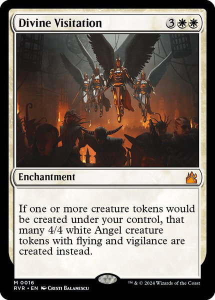 Divine Visitation trading card from Ravnica Remastered Divine Visitation - Ravnica Remastered Magic: The Gathering trading card