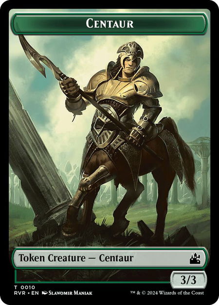 Centaur Token trading card from Ravnica Remastered Centaur Token - Ravnica Remastered Magic: The Gathering trading card