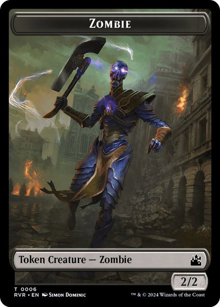 Zombie Token trading card from Ravnica Remastered Zombie Token - Ravnica Remastered Magic: The Gathering trading card