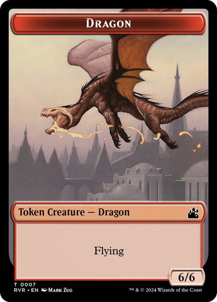 Dragon Token trading card from Ravnica Remastered Dragon Token - Ravnica Remastered Magic: The Gathering trading card