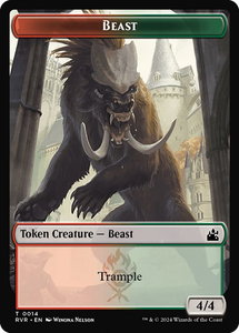 Beast Token - Ravnica Remastered (RVR) #14 - Token Magic: The Gathering Trading Card