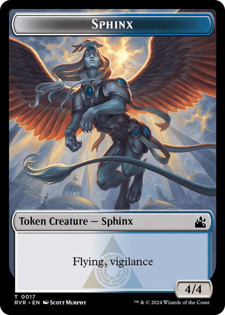 Sphinx Token trading card from Ravnica Remastered Sphinx Token - Ravnica Remastered Magic: The Gathering trading card