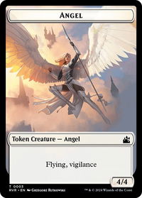 Angel Token (0003) - Ravnica Remastered (RVR) #3 - Token Magic: The Gathering Trading Card