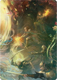 Rally the Galadhrim Art Card - Art Series: Universes Beyond: The Lord of the Rings: Tales of Middle-earth (ASLTR) #9 - Special Magic: The Gathering Trading Card