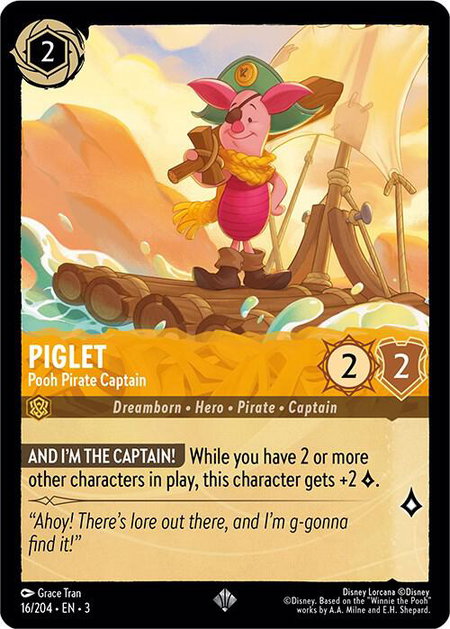 Piglet - Pooh Pirate Captain - Into the Inklands Disney Lorcana trading card