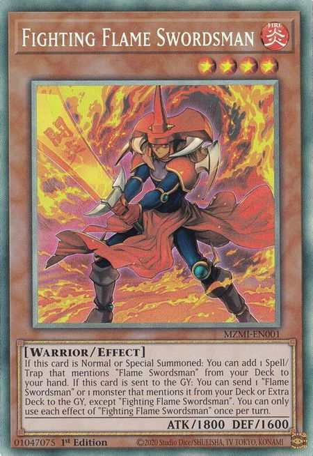 Fighting Flame Swordsman (CR) - Maze of Millennia YuGiOh trading card