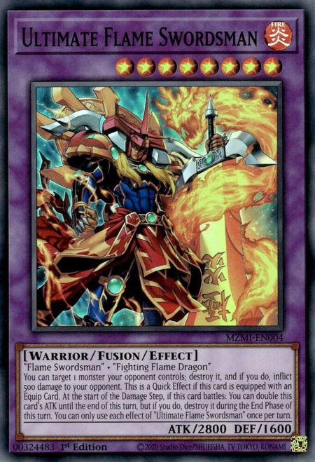 Ultimate Flame Swordsman - Maze of Millennia YuGiOh trading card