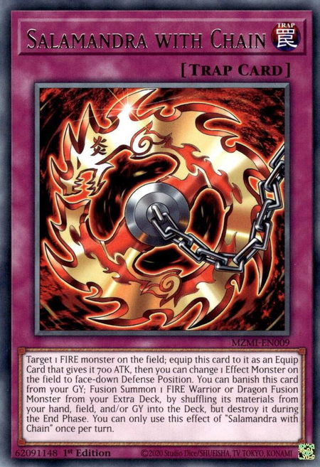 Salamandra with Chain - Maze of Millennia YuGiOh trading card