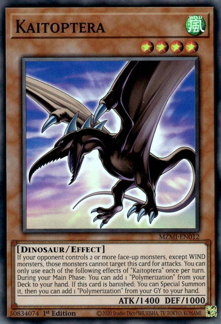 Kaitoptera - Maze of Millennia YuGiOh trading card