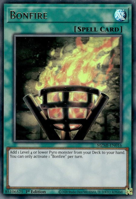 Bonfire - Maze of Millennia YuGiOh trading card