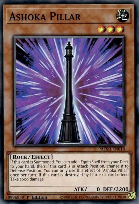 Ashoka Pillar - Maze of Millennia YuGiOh trading card