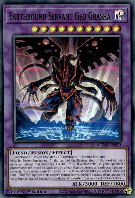 Earthbound Servant Geo Grasha - Maze of Millennia YuGiOh trading card