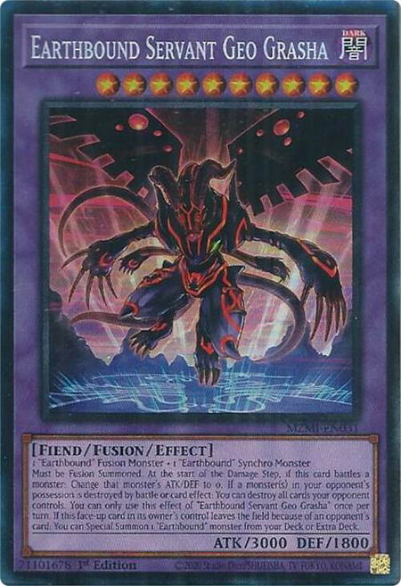 Earthbound Servant Geo Grasha (CR) - Maze of Millennia YuGiOh trading card