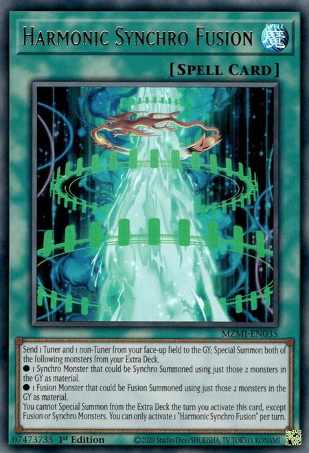 Harmonic Synchro Fusion - Maze of Millennia YuGiOh trading card
