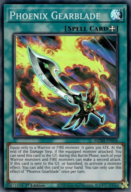 Phoenix Gearblade - Maze of Millennia YuGiOh trading card