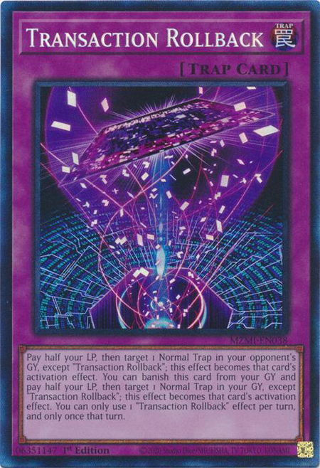 Transaction Rollback (CR) - Maze of Millennia YuGiOh trading card